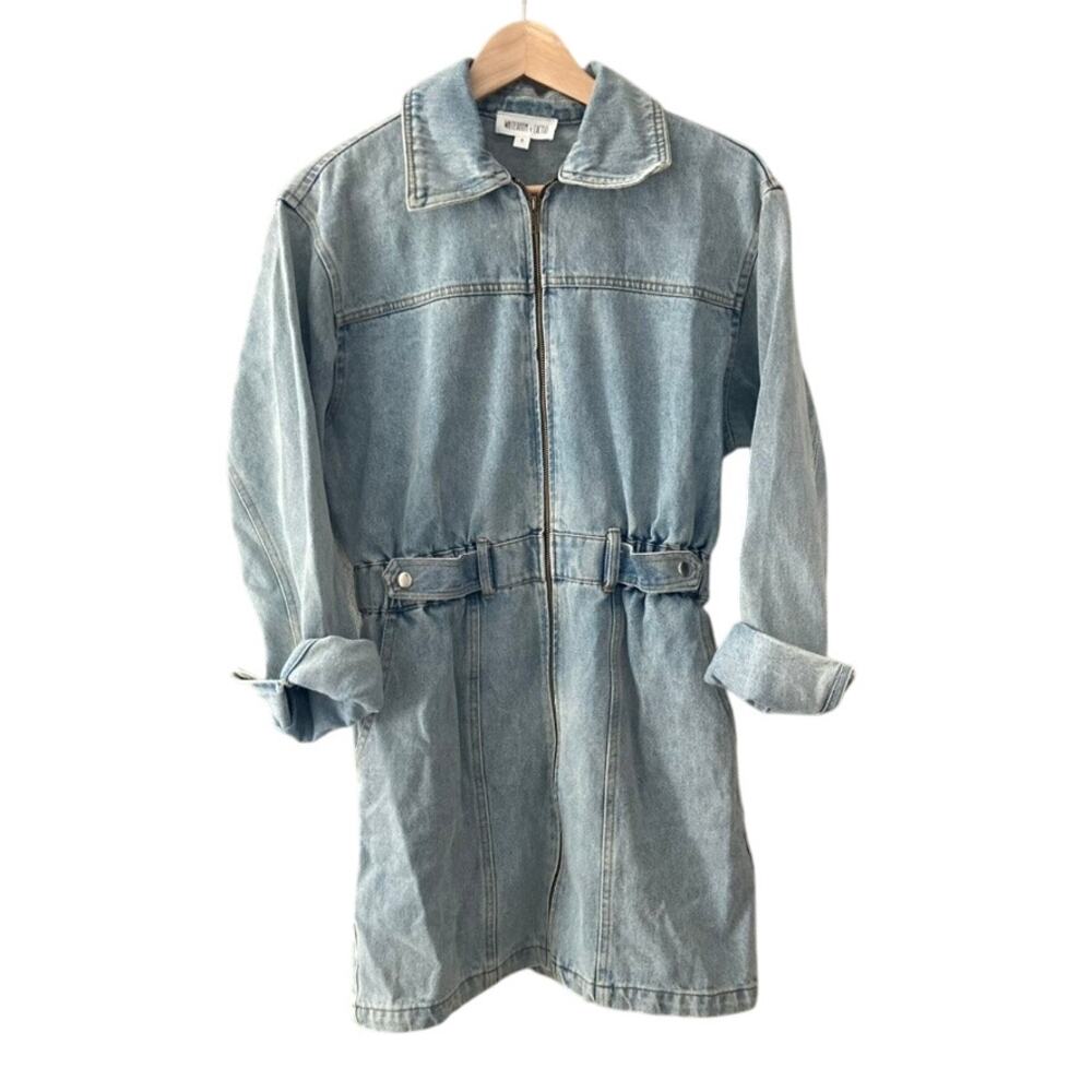 Whiteroom + Cactus Denim Zipper Mini Dress - Medium